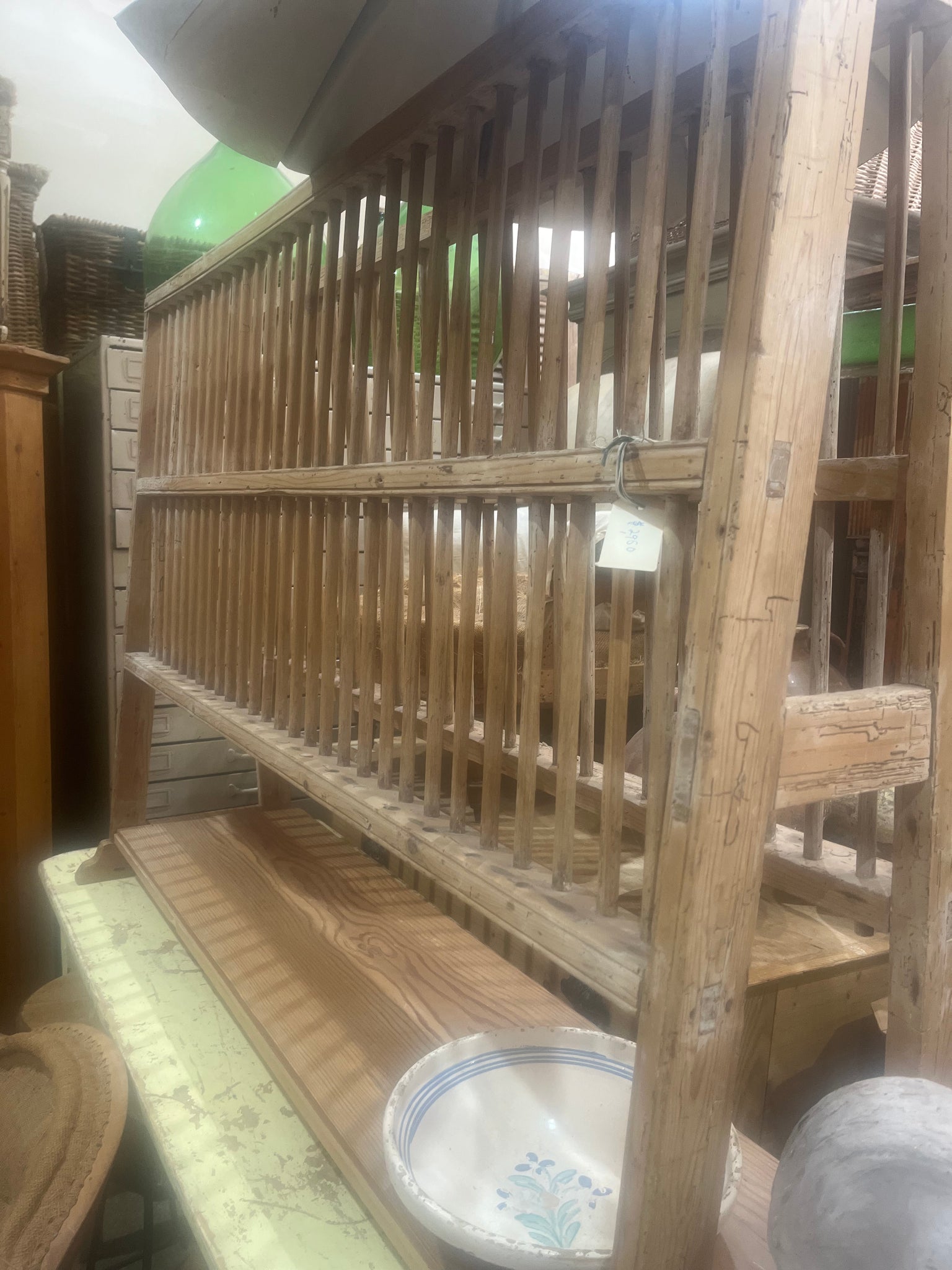 Antique pine plate rack
