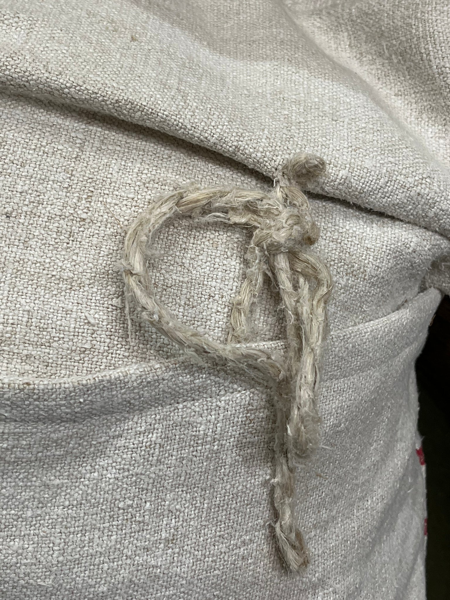 Grain sack cushion