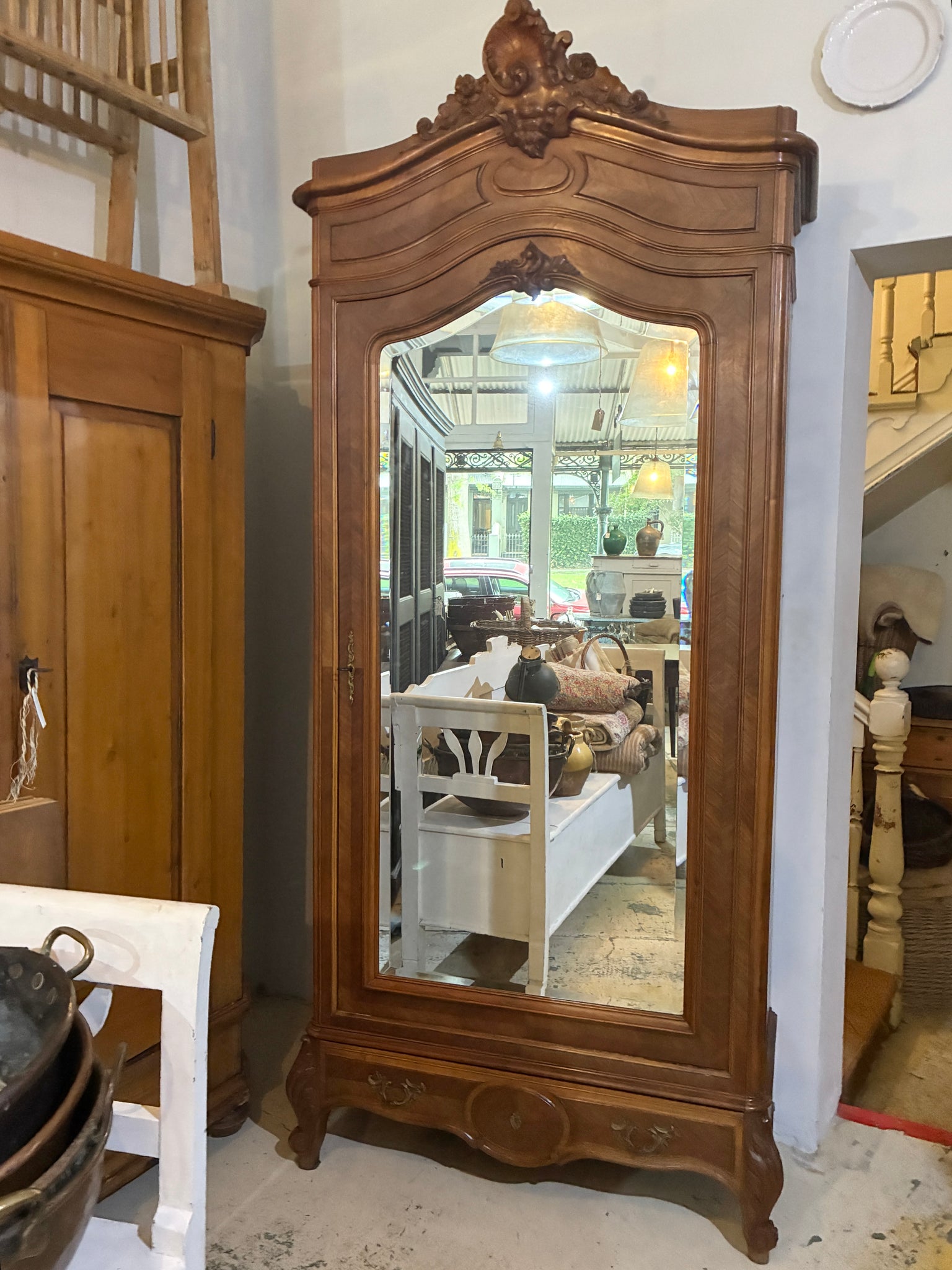 French single door armoire