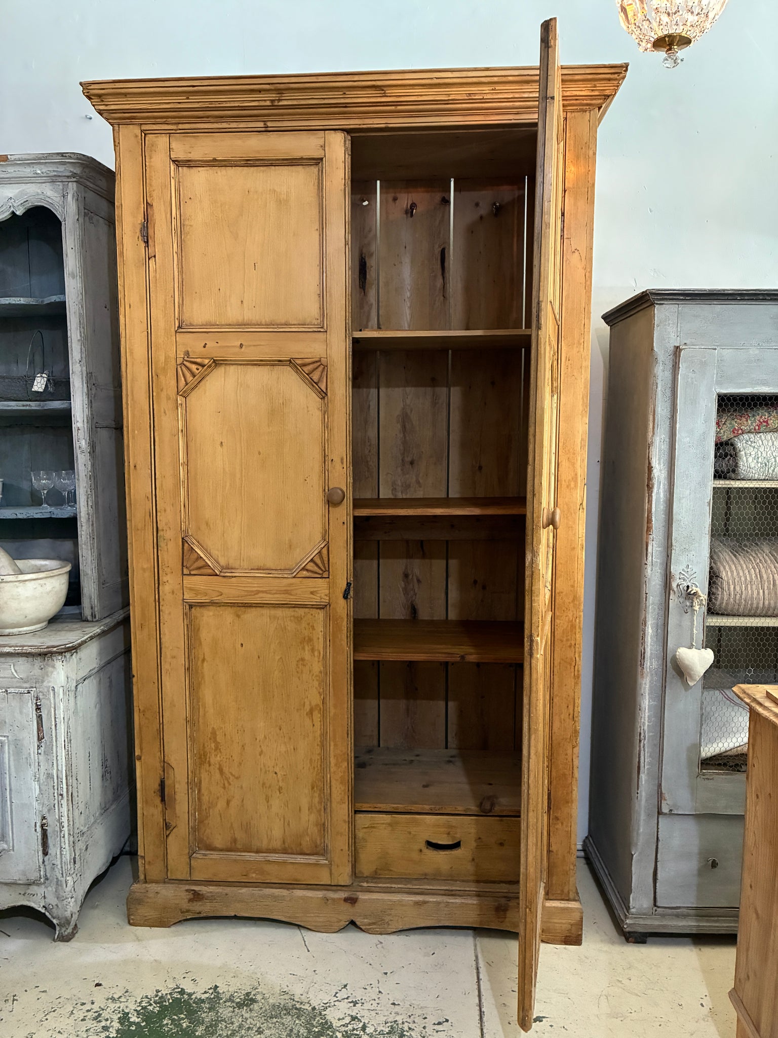 Large pine storage cupboard