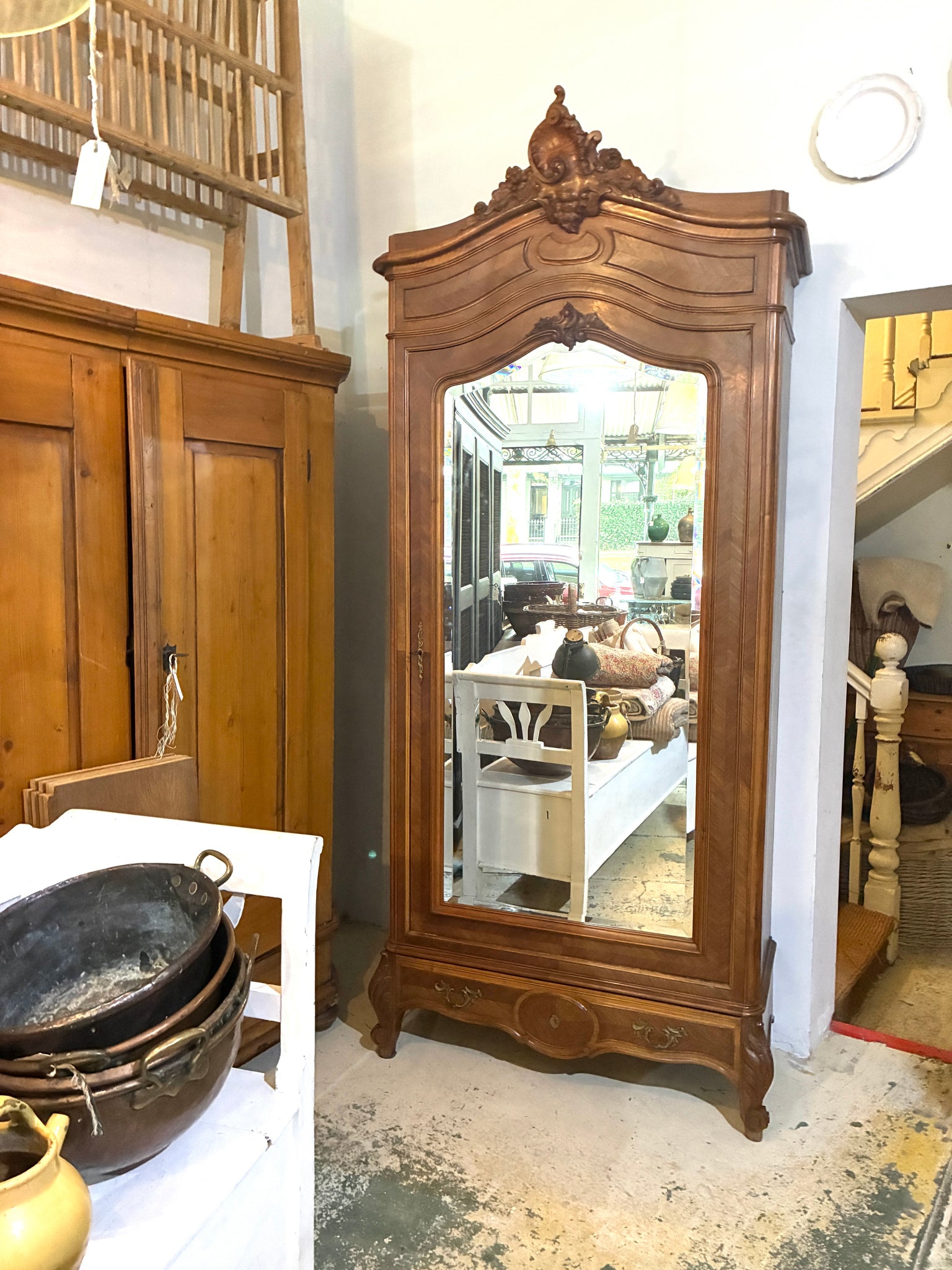 French single door armoire