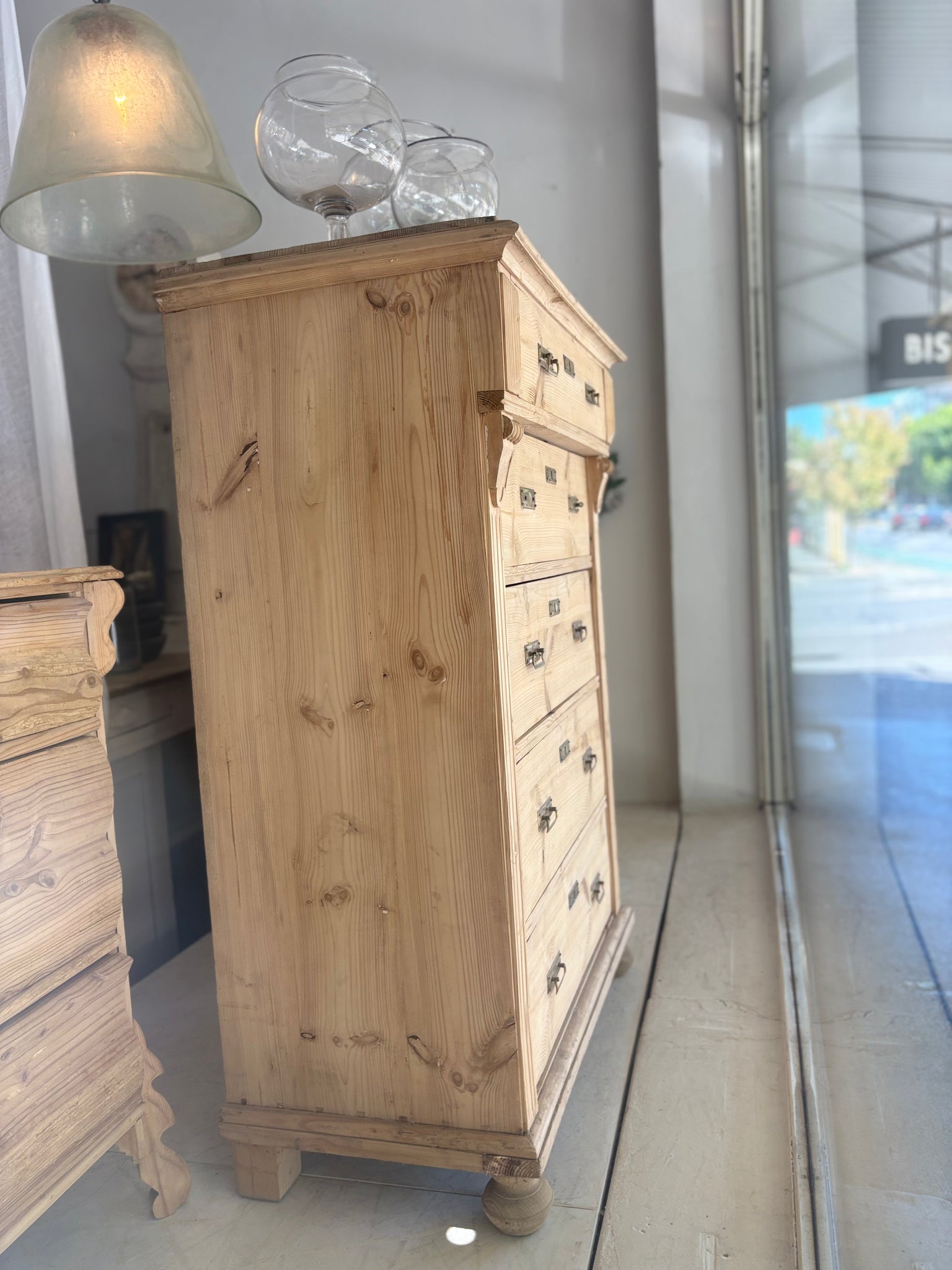 European pine tallboy