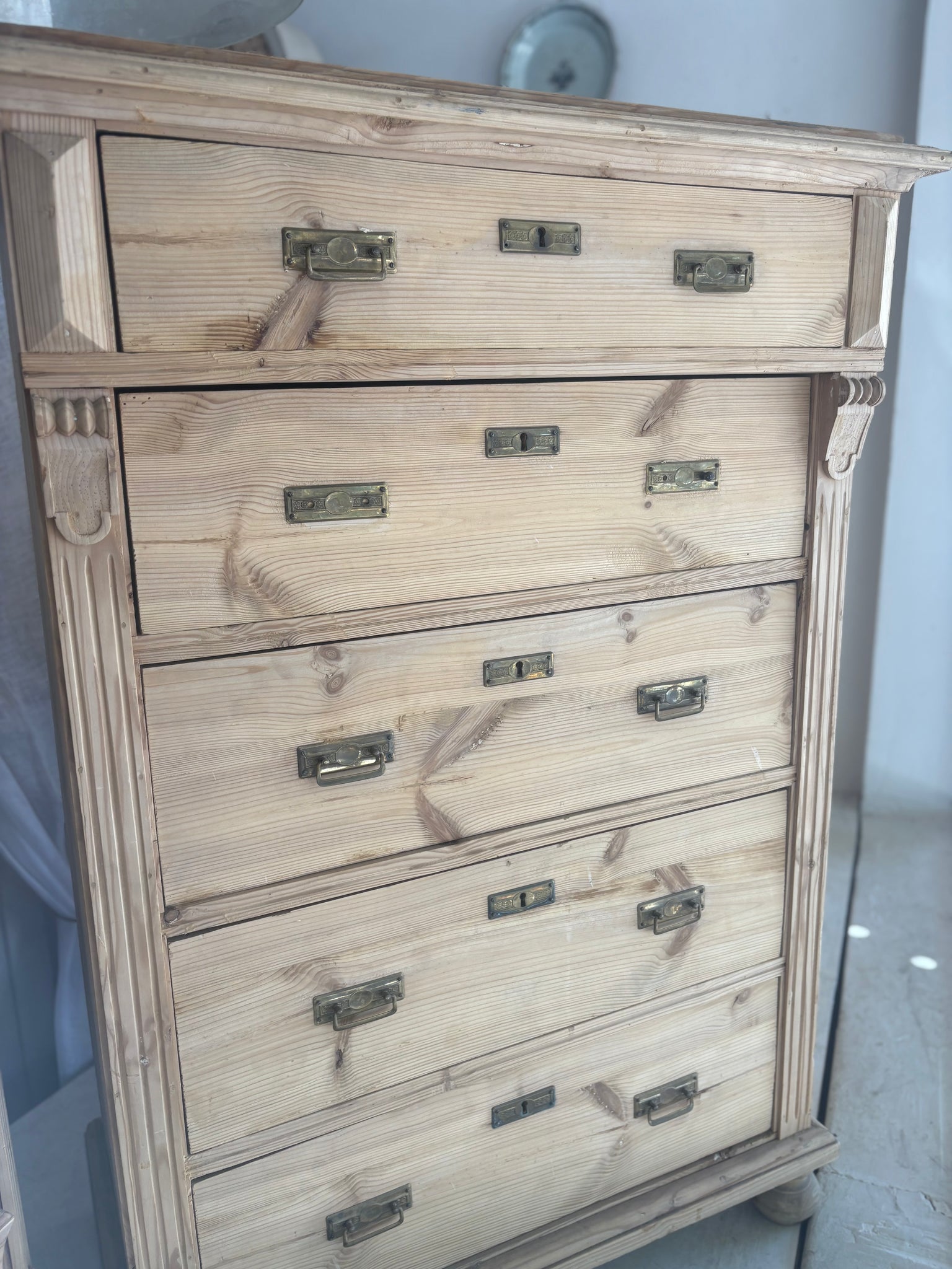 European pine tallboy