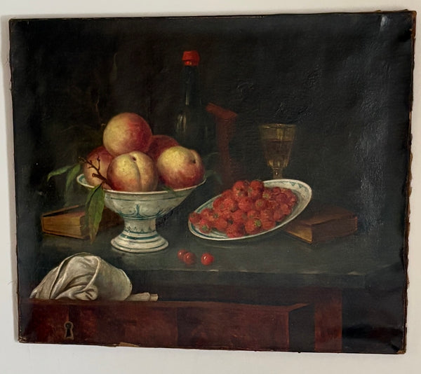 Antique still life oil on canvas