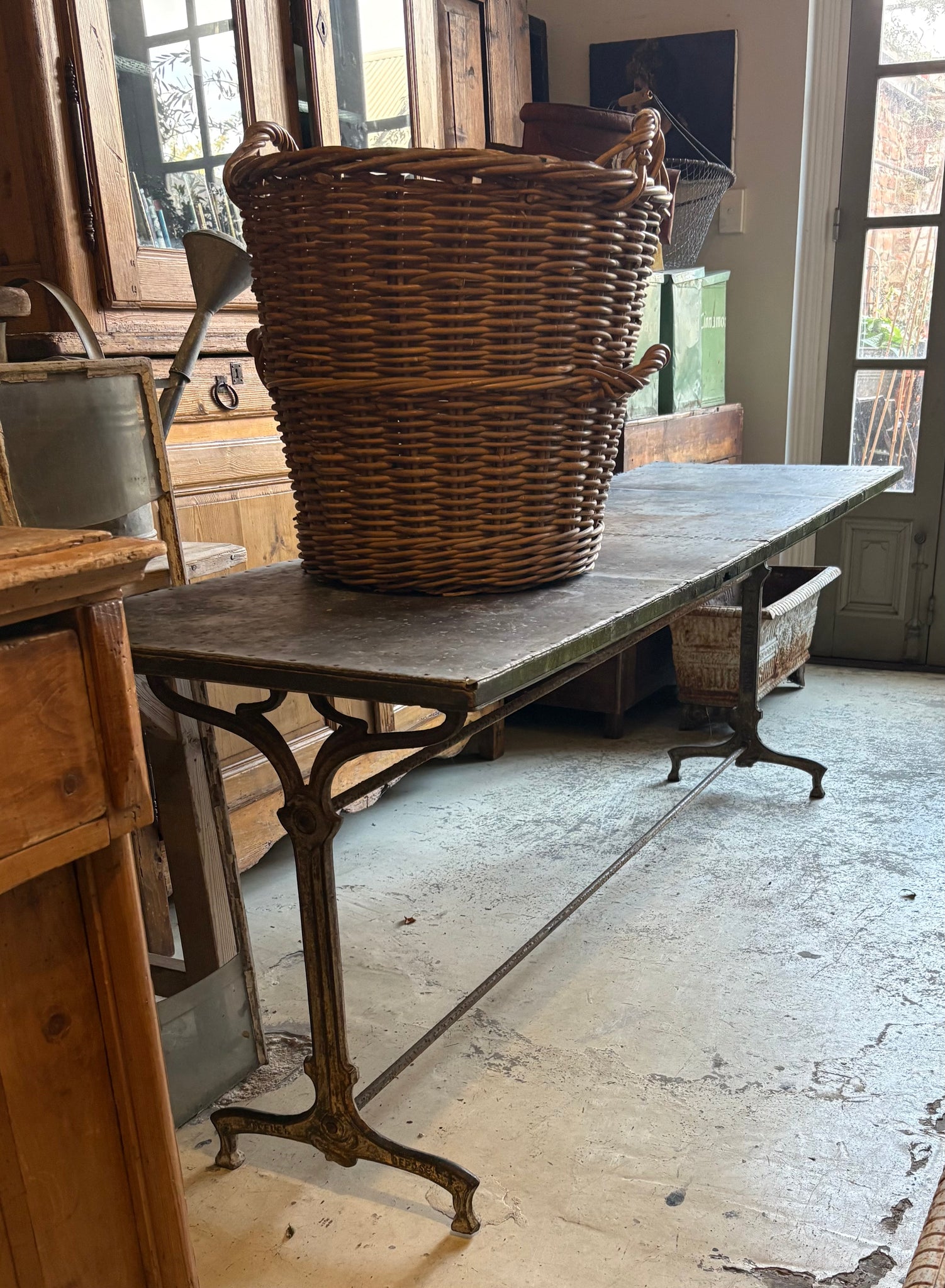 Antique French zinc top table