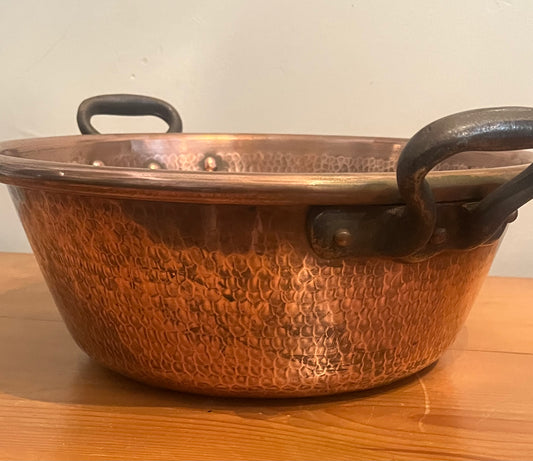 French copper jam pot