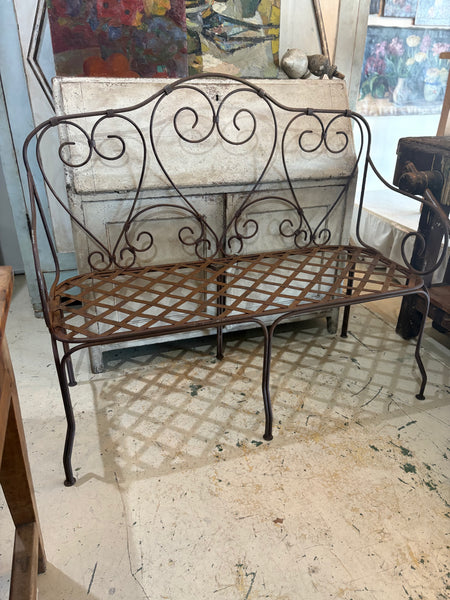 Wrought iron garden bench seat