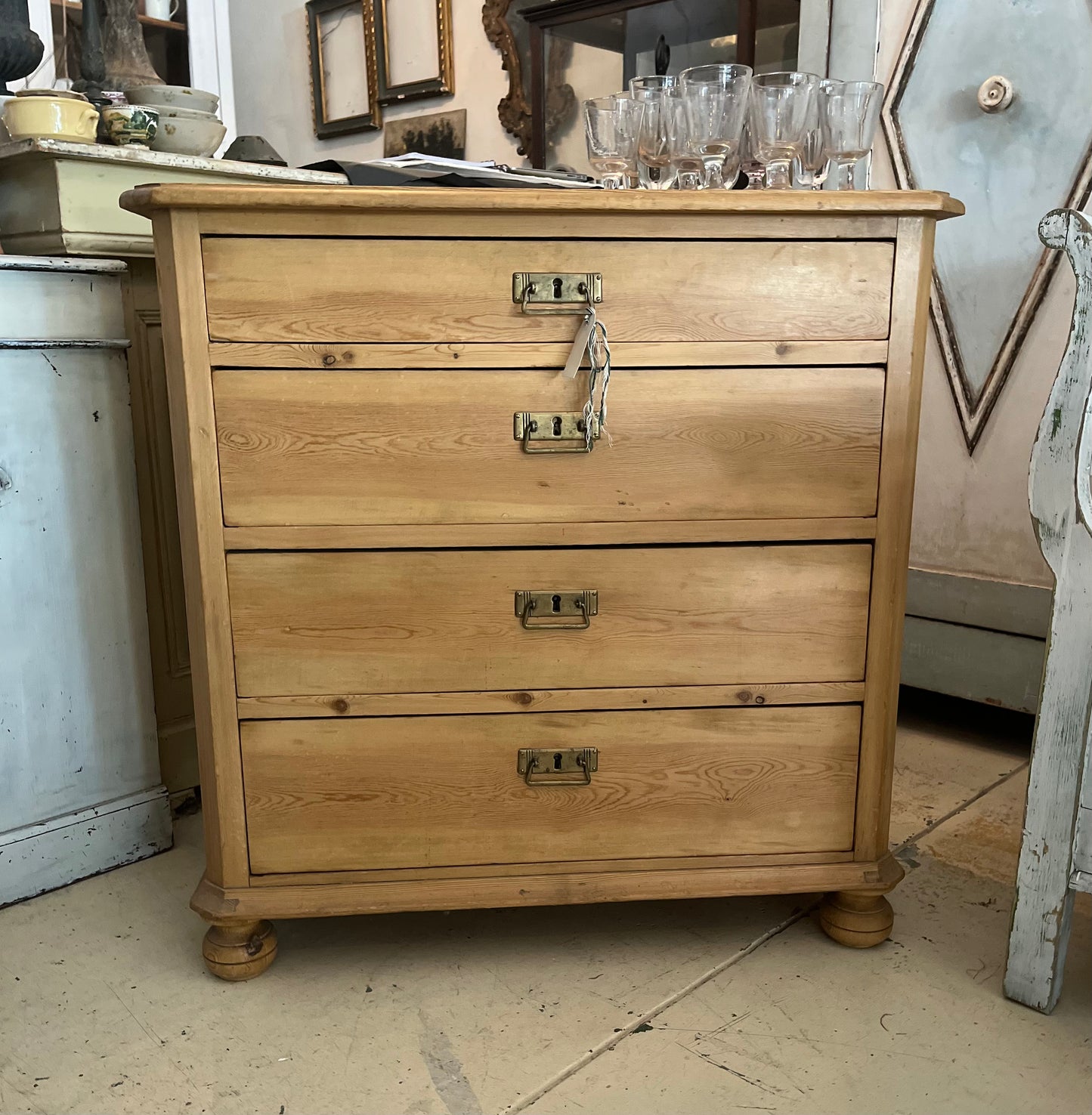 European pine chest drawers