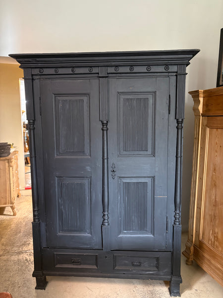 Black antique European armoire