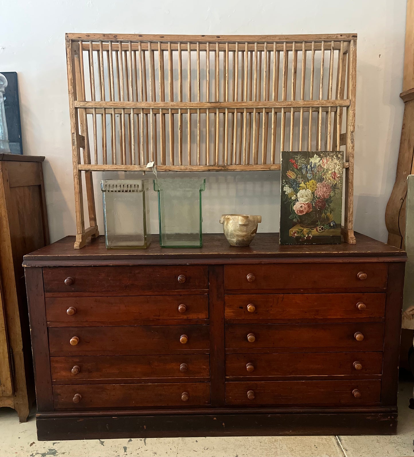 Antique drawers/counter