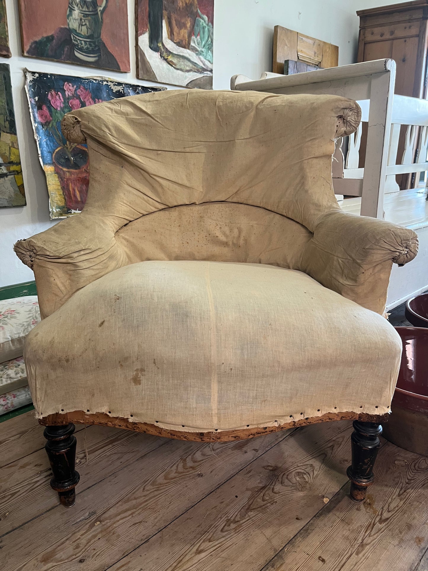 Antique French deconstructed armchair