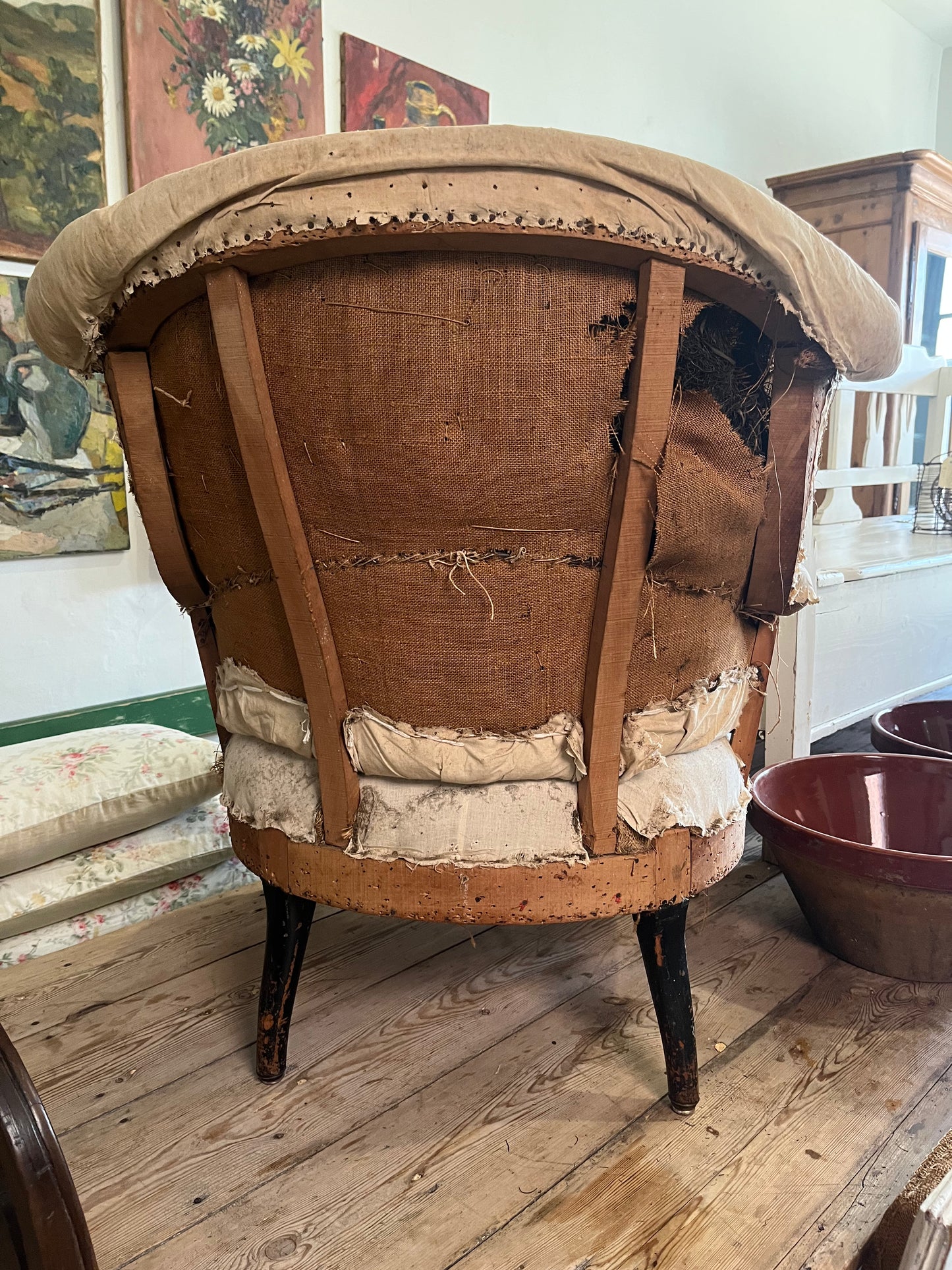 Antique French deconstructed armchair