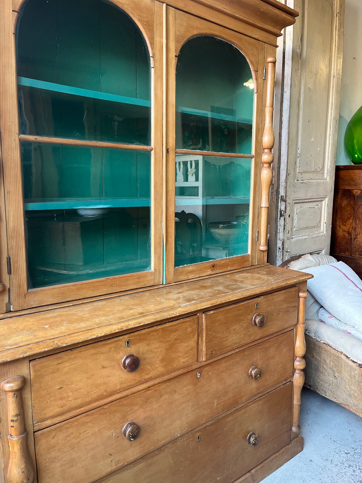 Antique pine bookcase