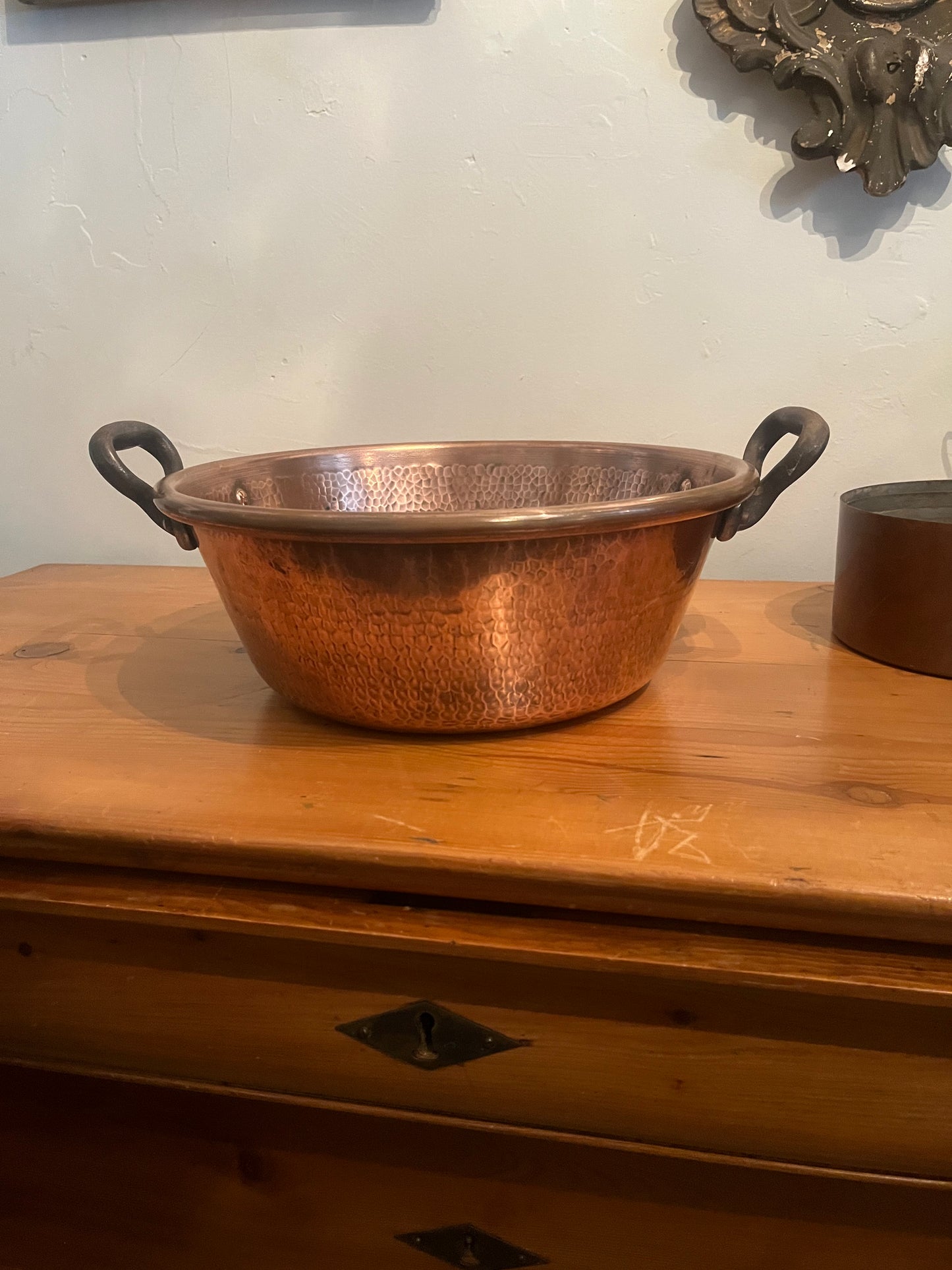 French copper jam pot