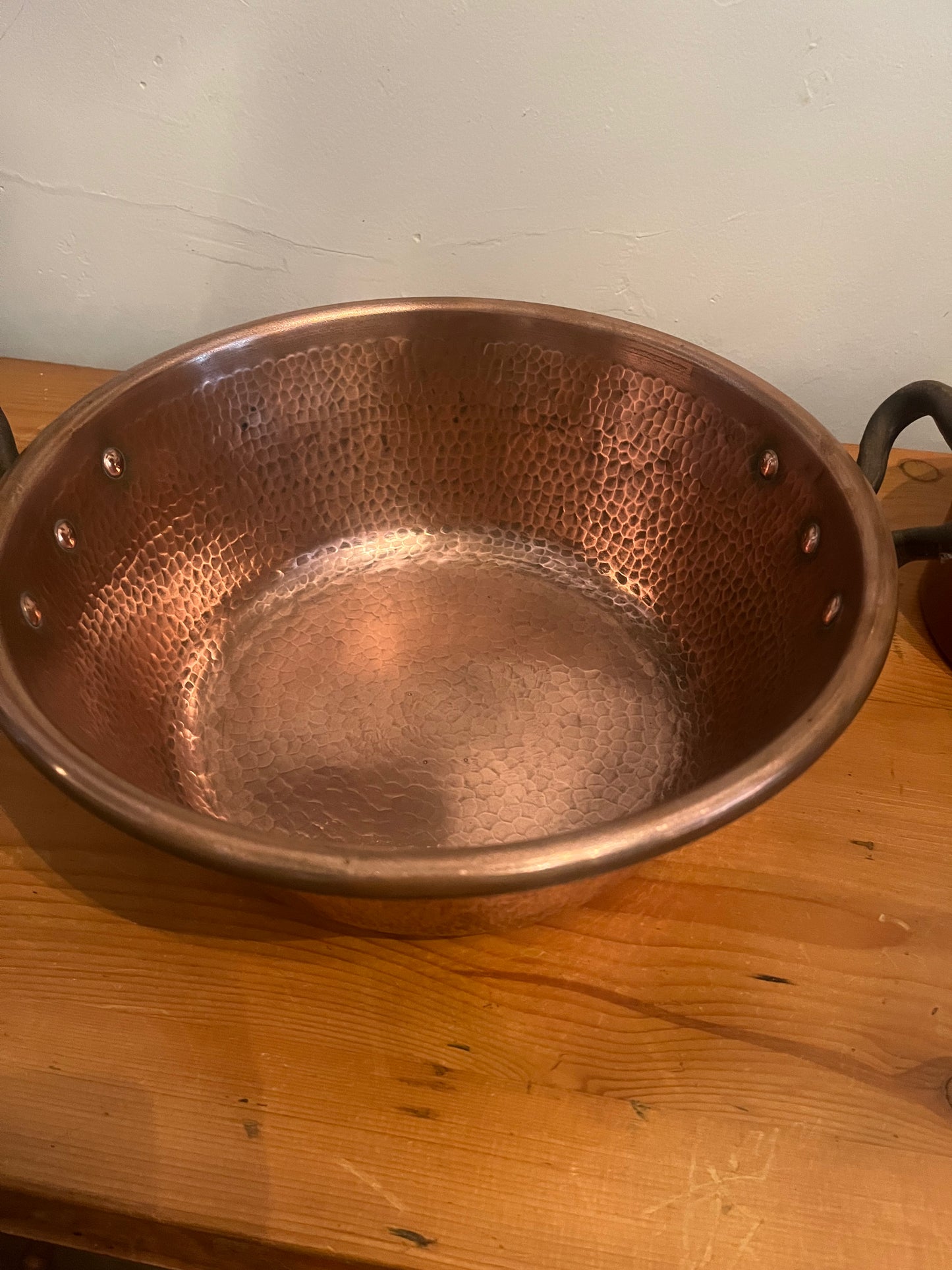 French copper jam pot