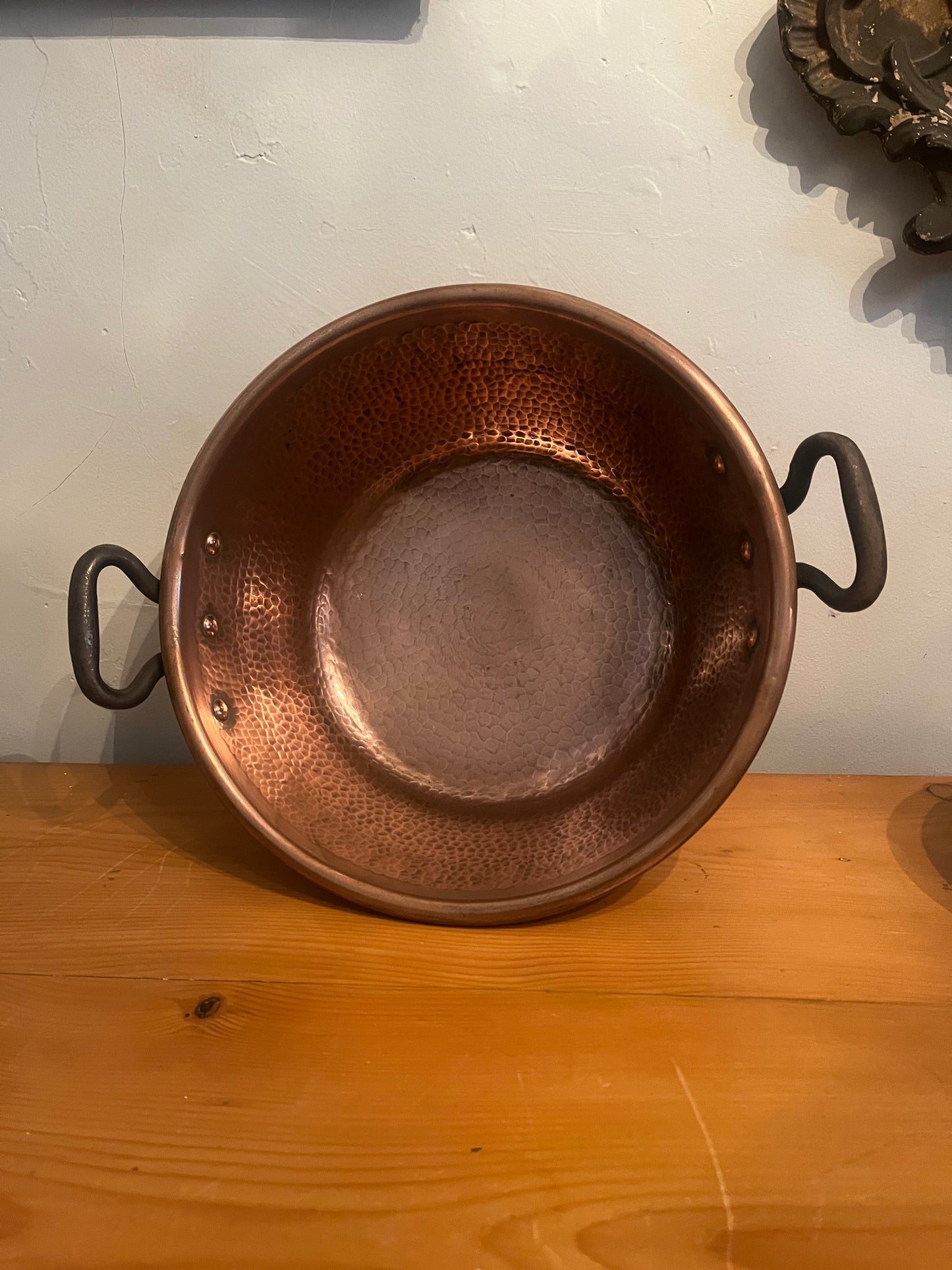 French copper jam pot