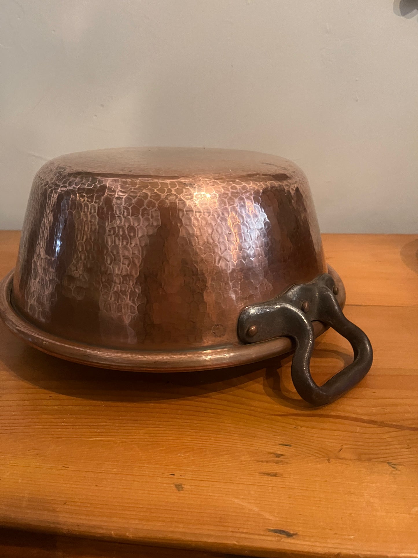 French copper jam pot