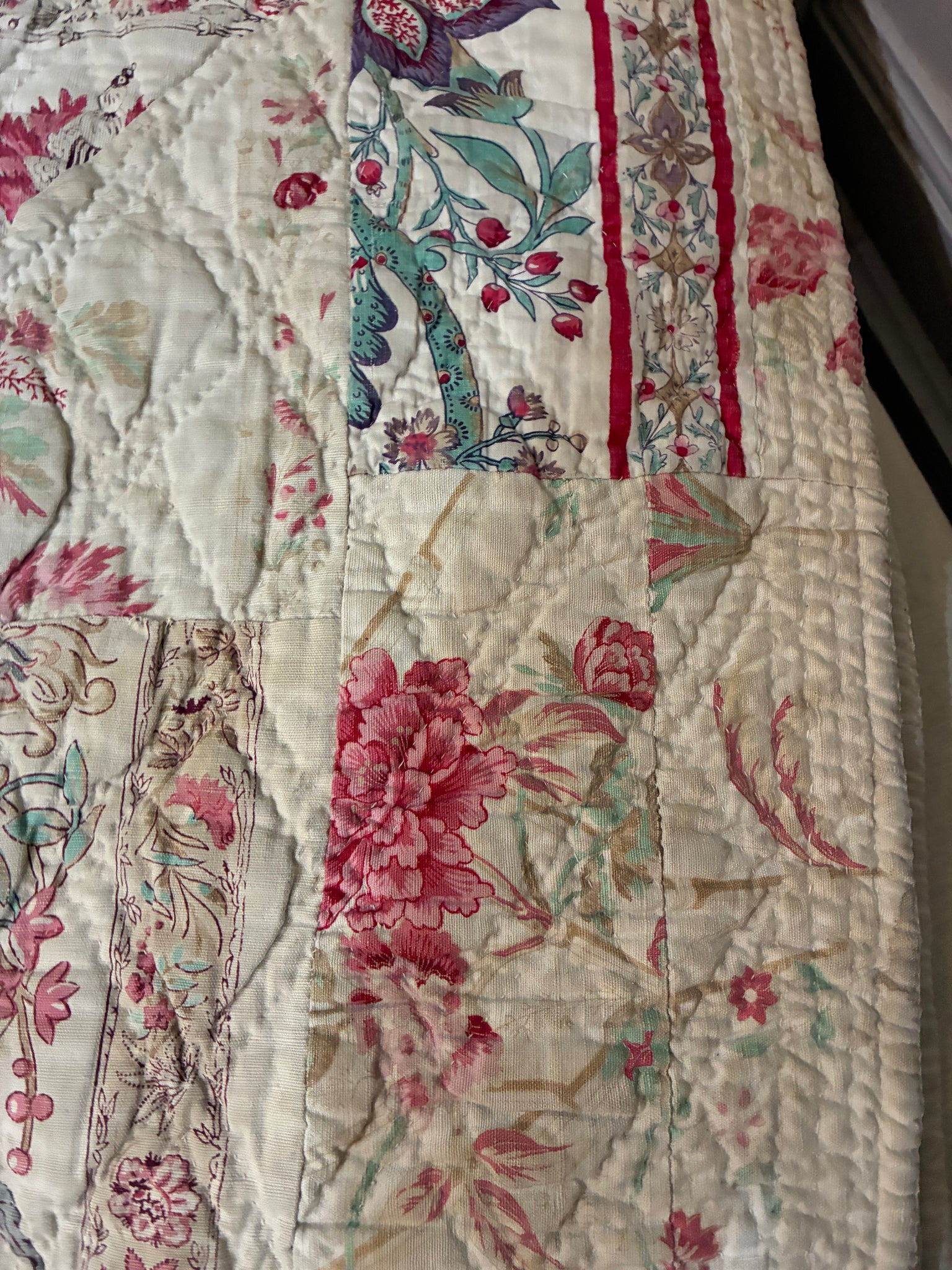 Antique French patchwork quilt