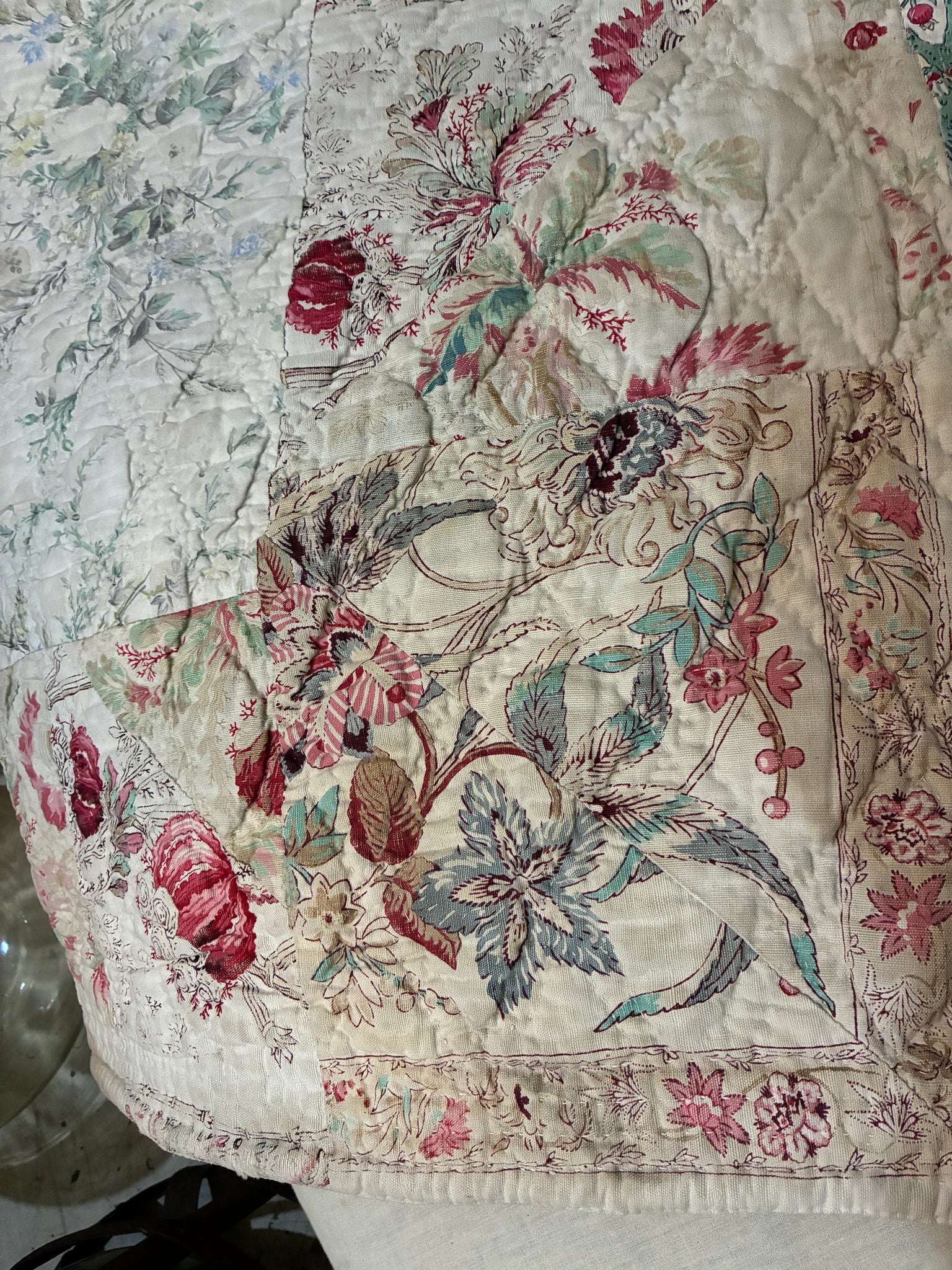 Antique French patchwork quilt