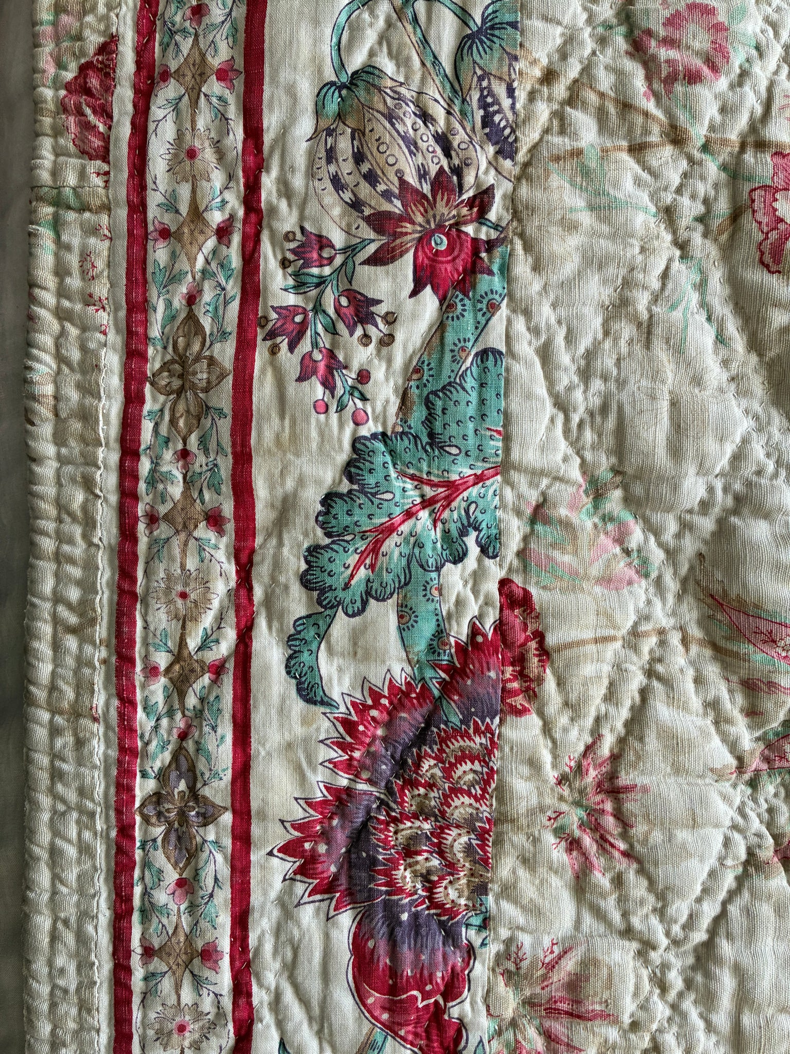 Antique French patchwork quilt