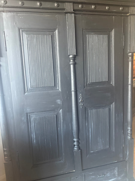 Black antique European armoire