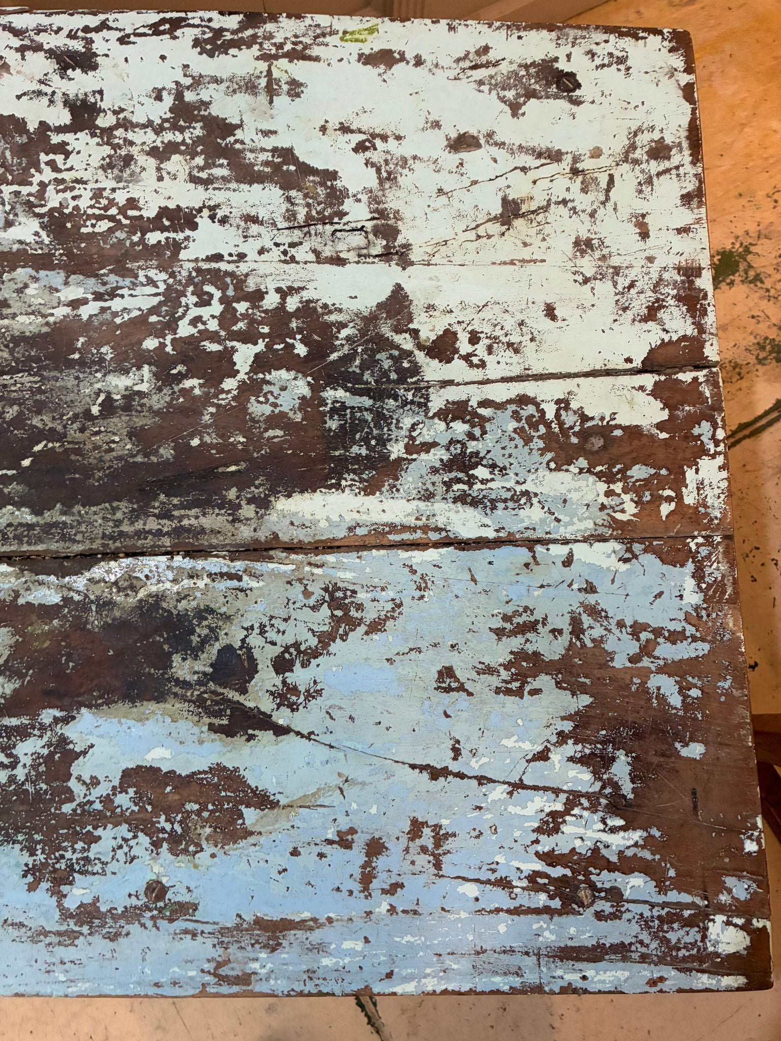 Antique painted finish shop counter