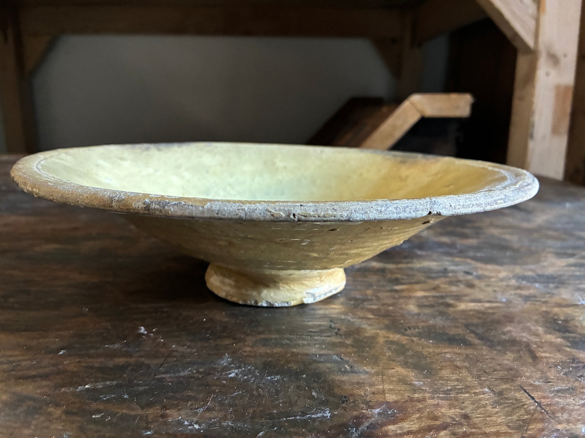 Antique pottery bowl