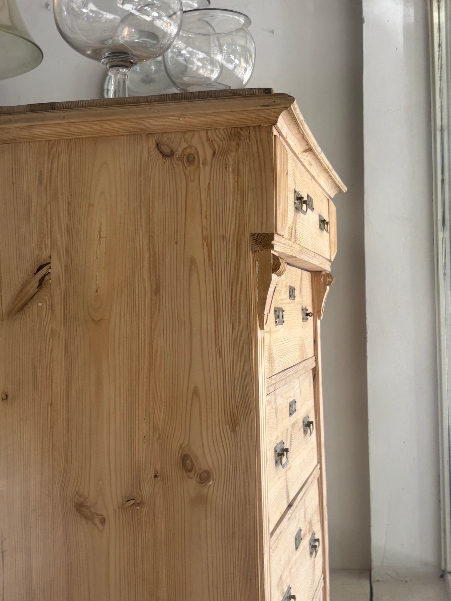 European pine tallboy