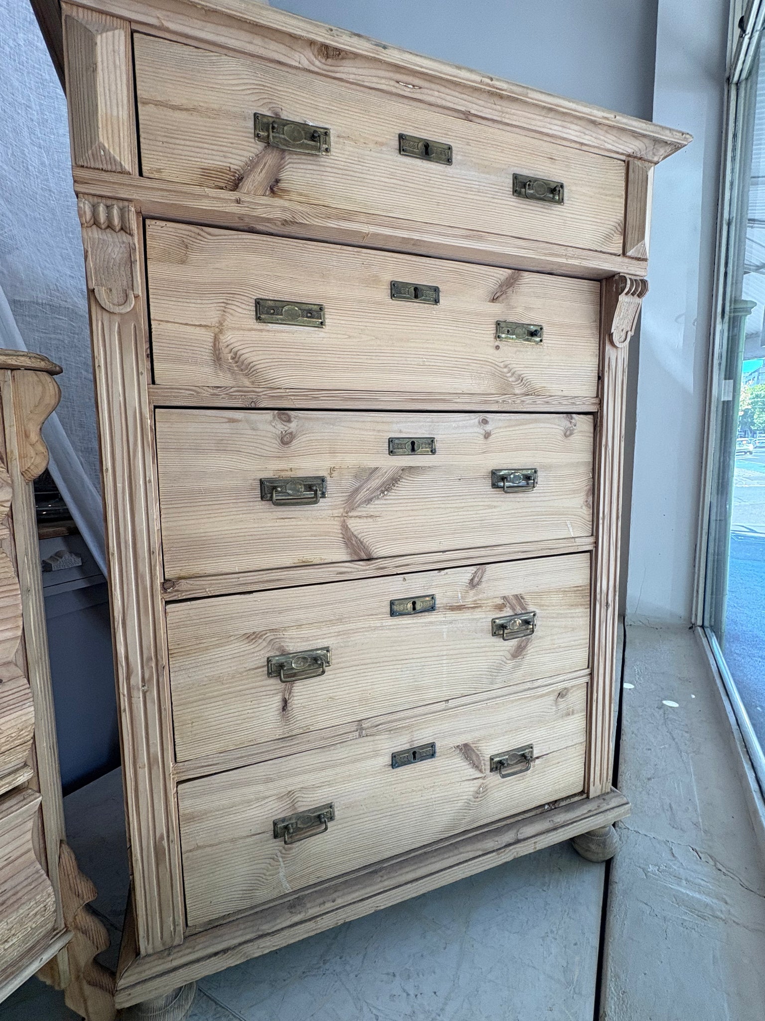 European pine tallboy