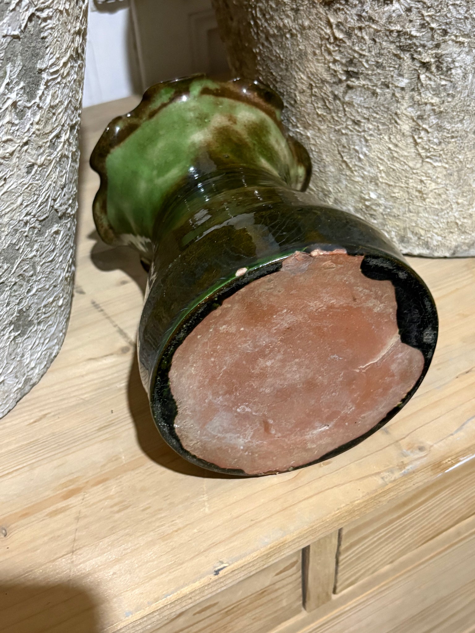 French vintage green Castelnary vase