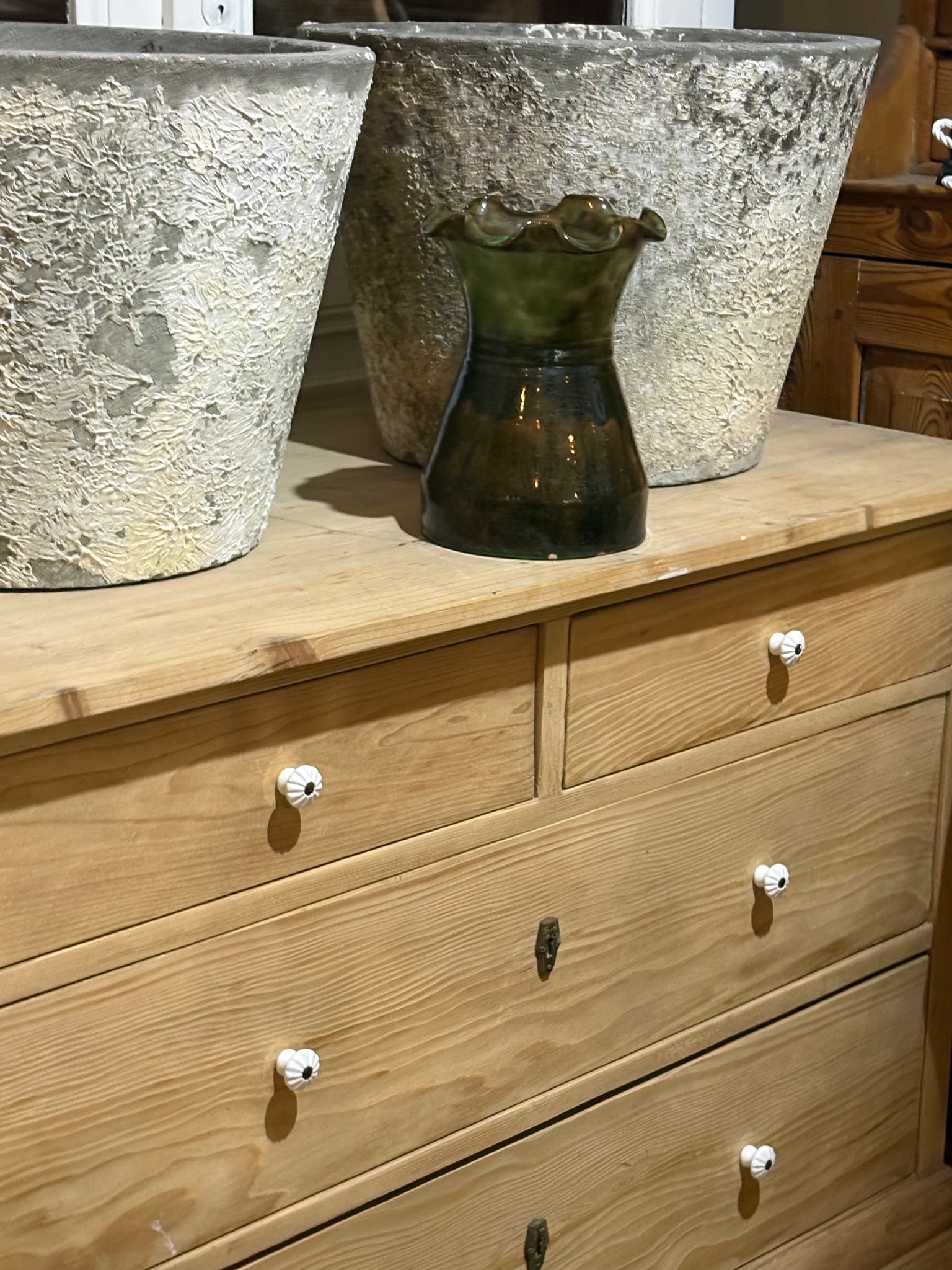 French vintage green Castelnary vase