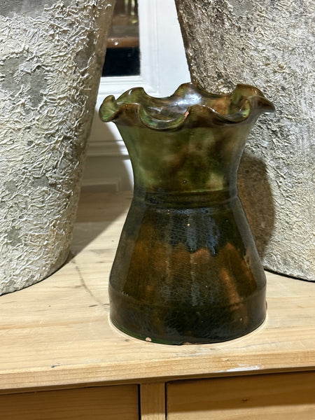 French vintage green Castelnary vase