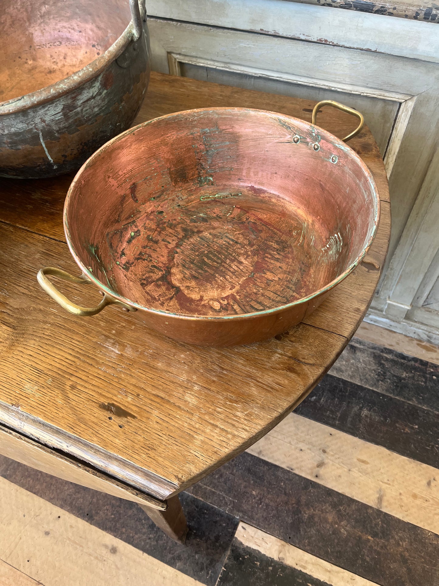 French copper jam pot