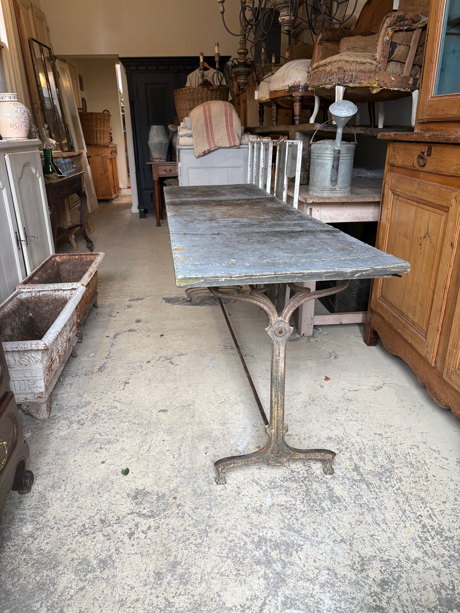 Antique French zinc top table