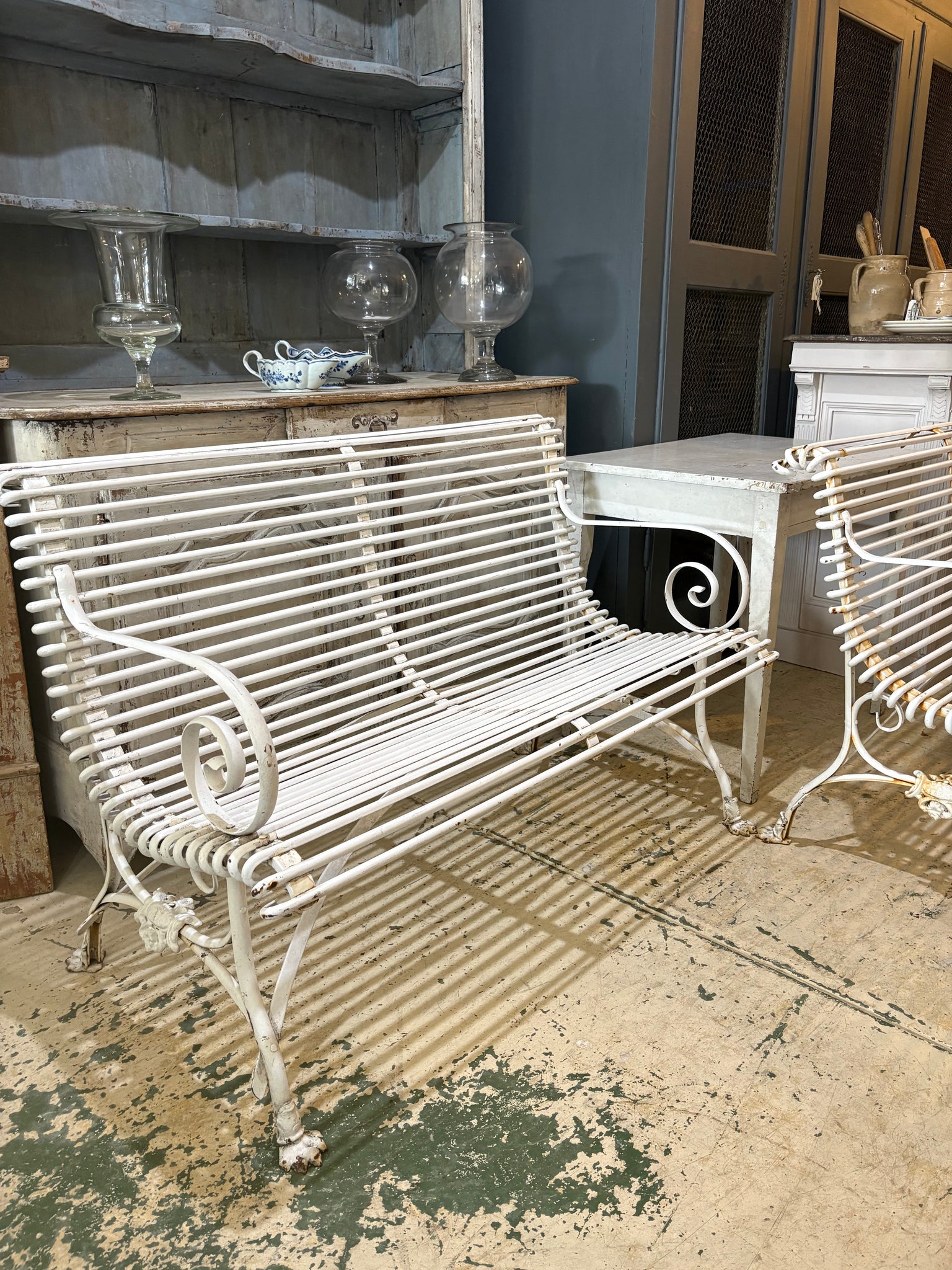 Antique French Arras garden bench