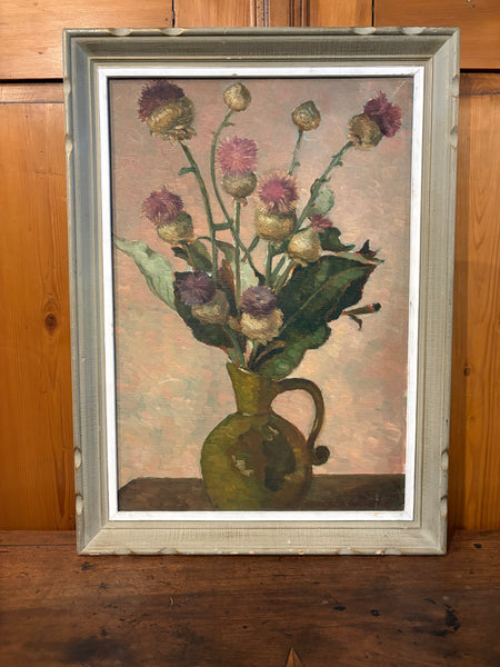 Antique still life of thistles