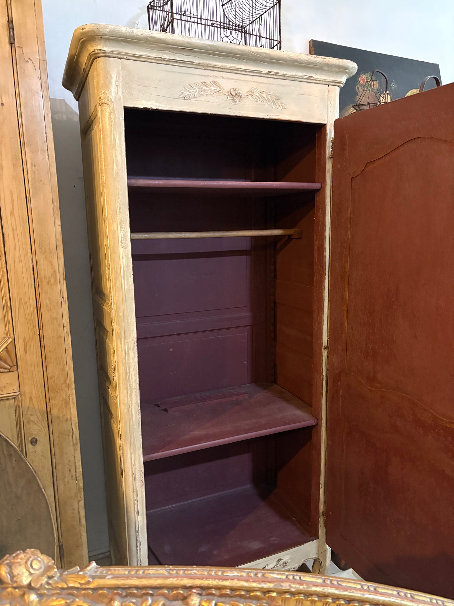 Single door antique French armoire