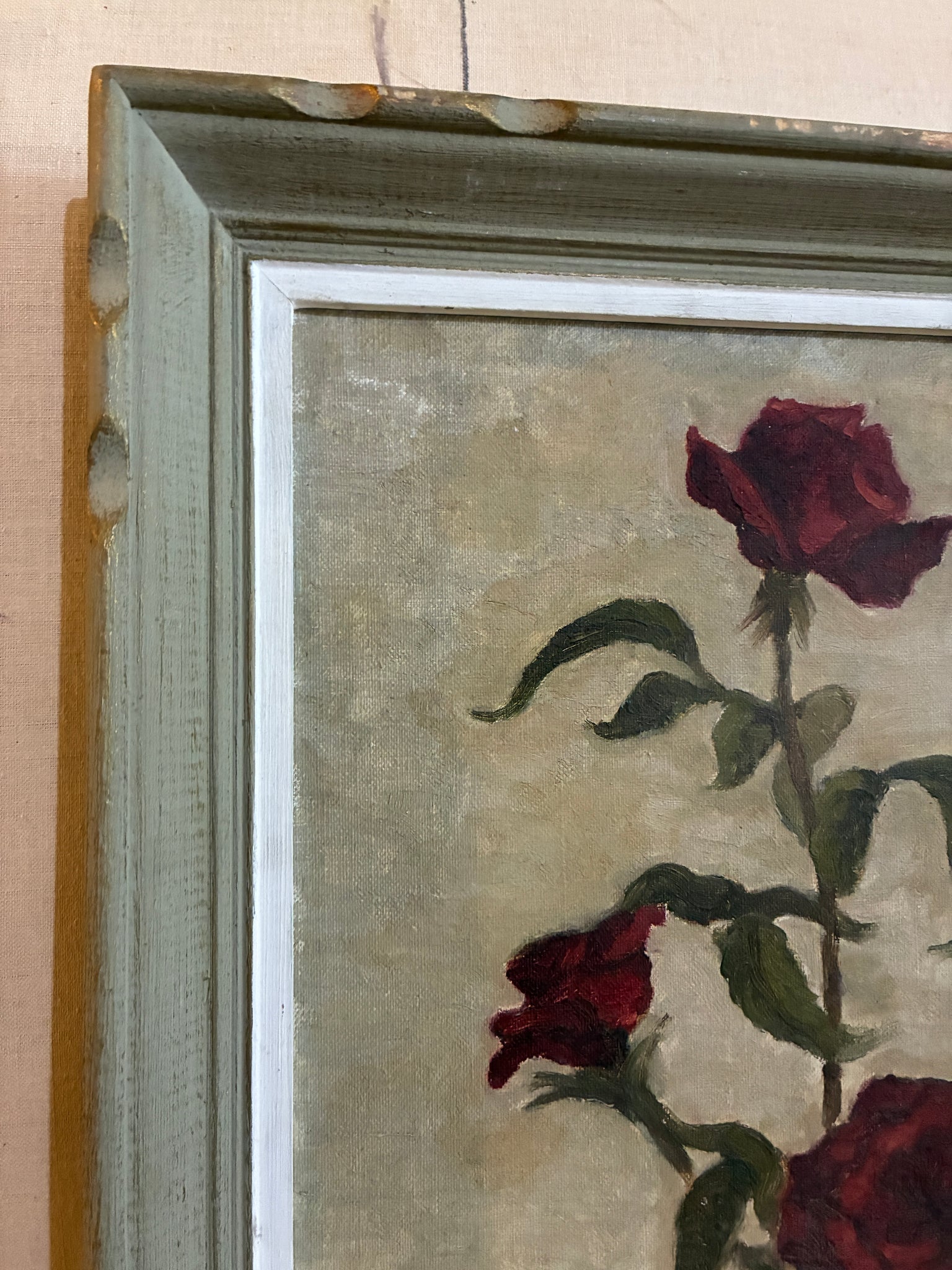 Antique still life of roses