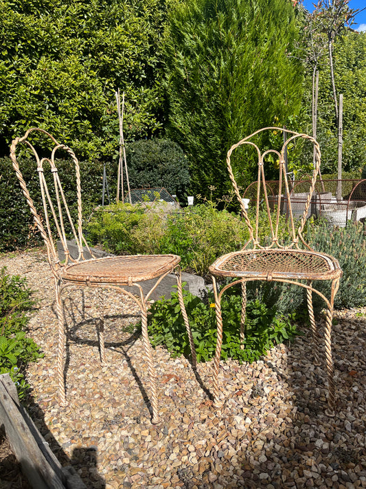 Pair of French garden chairs