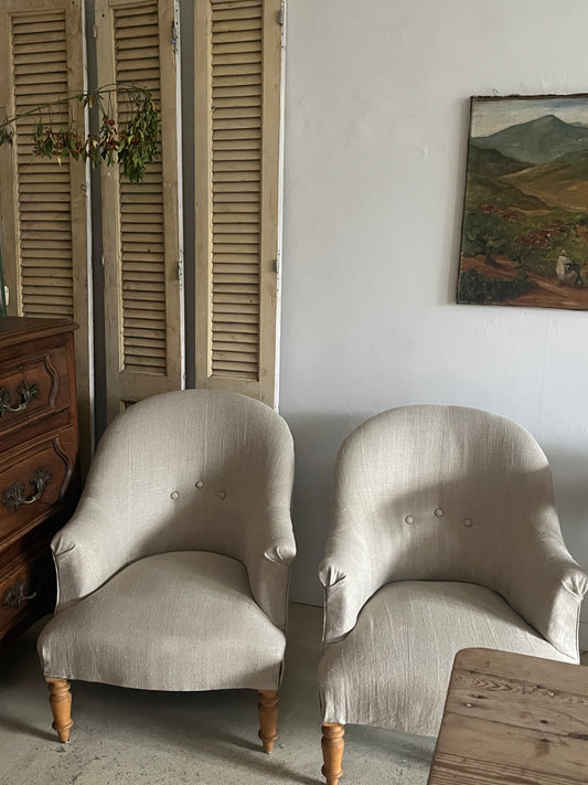 Restored French armchairs