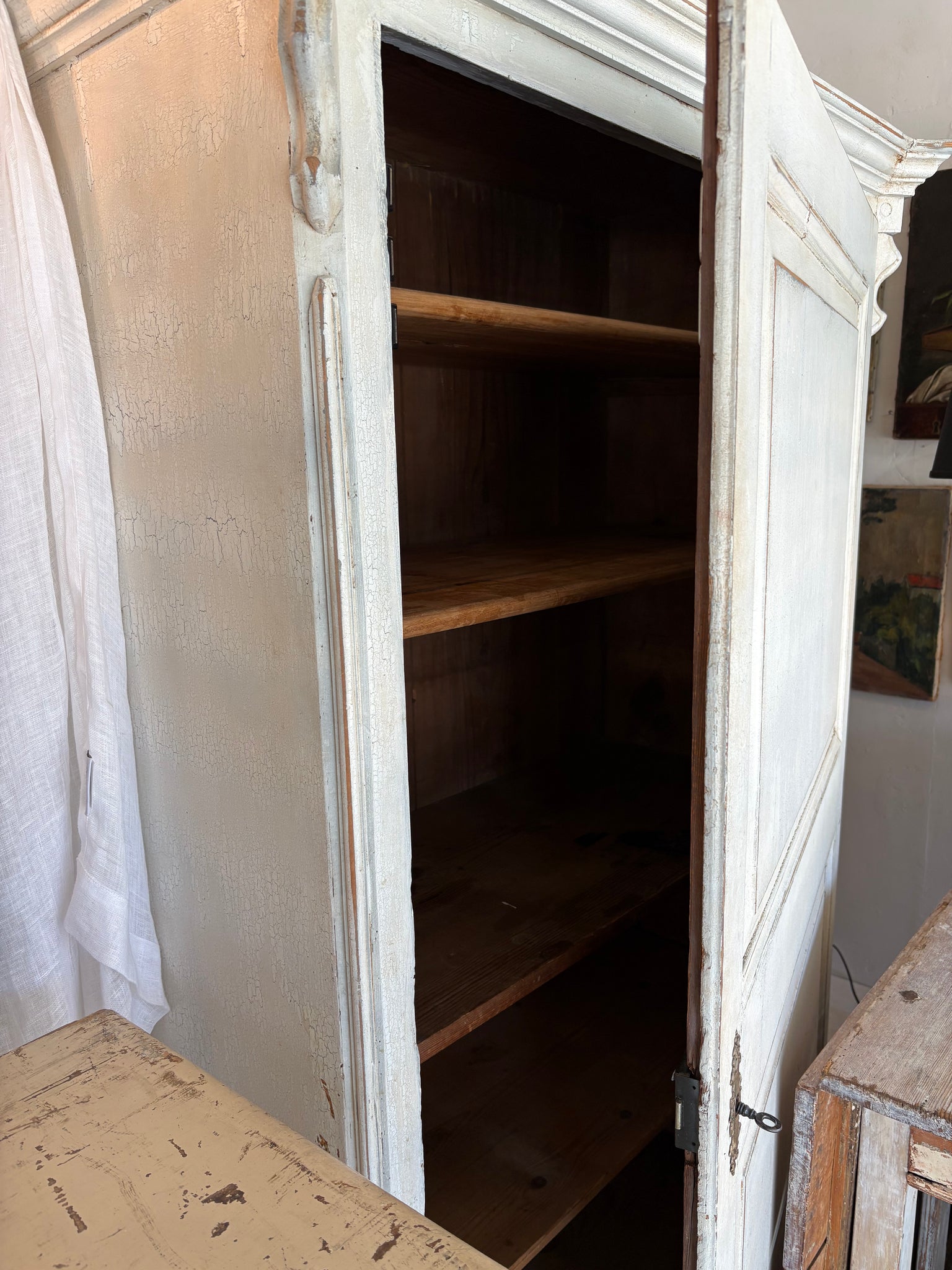 European painted armoire