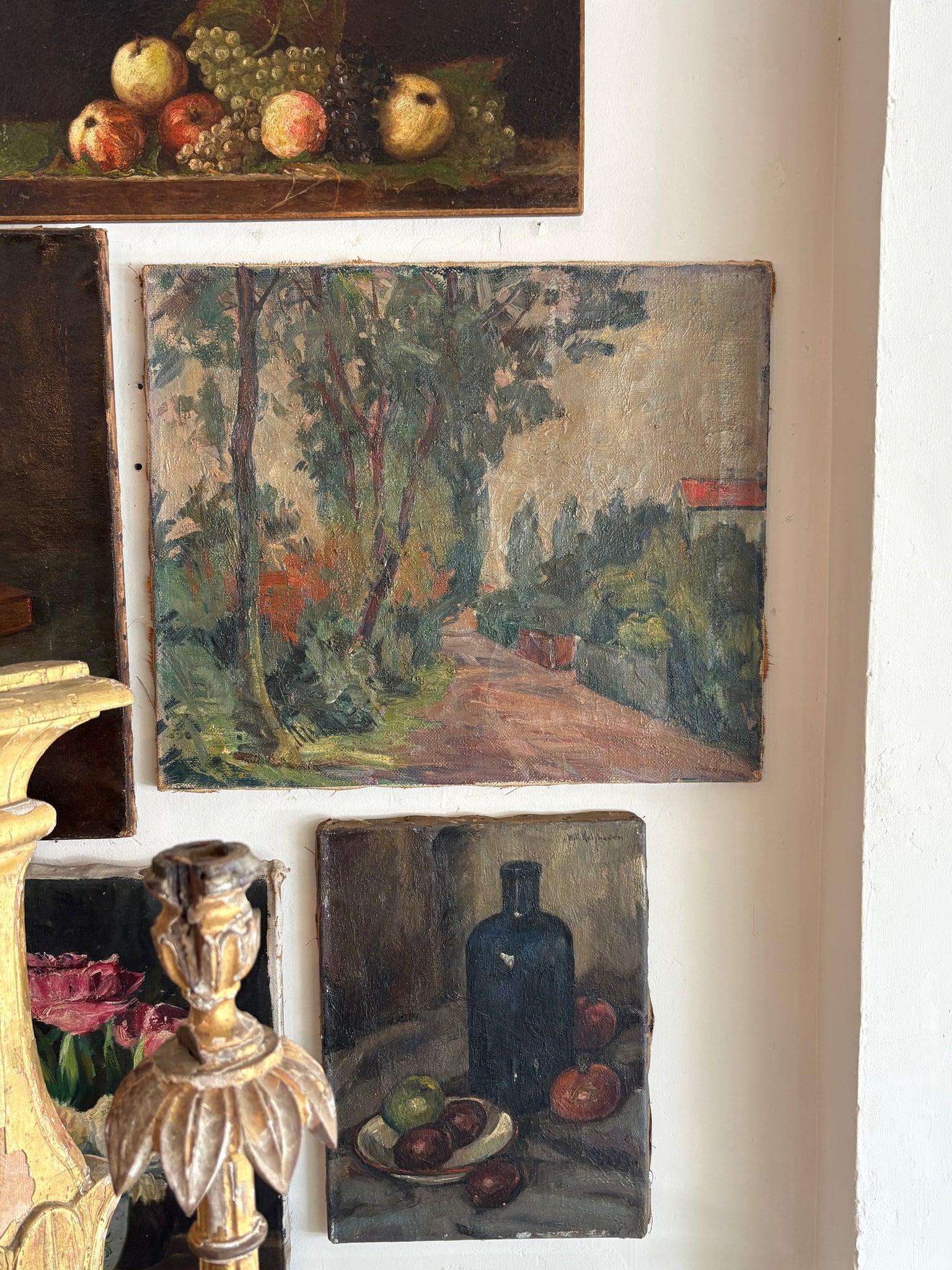 Original antique Landscape oil on canvas