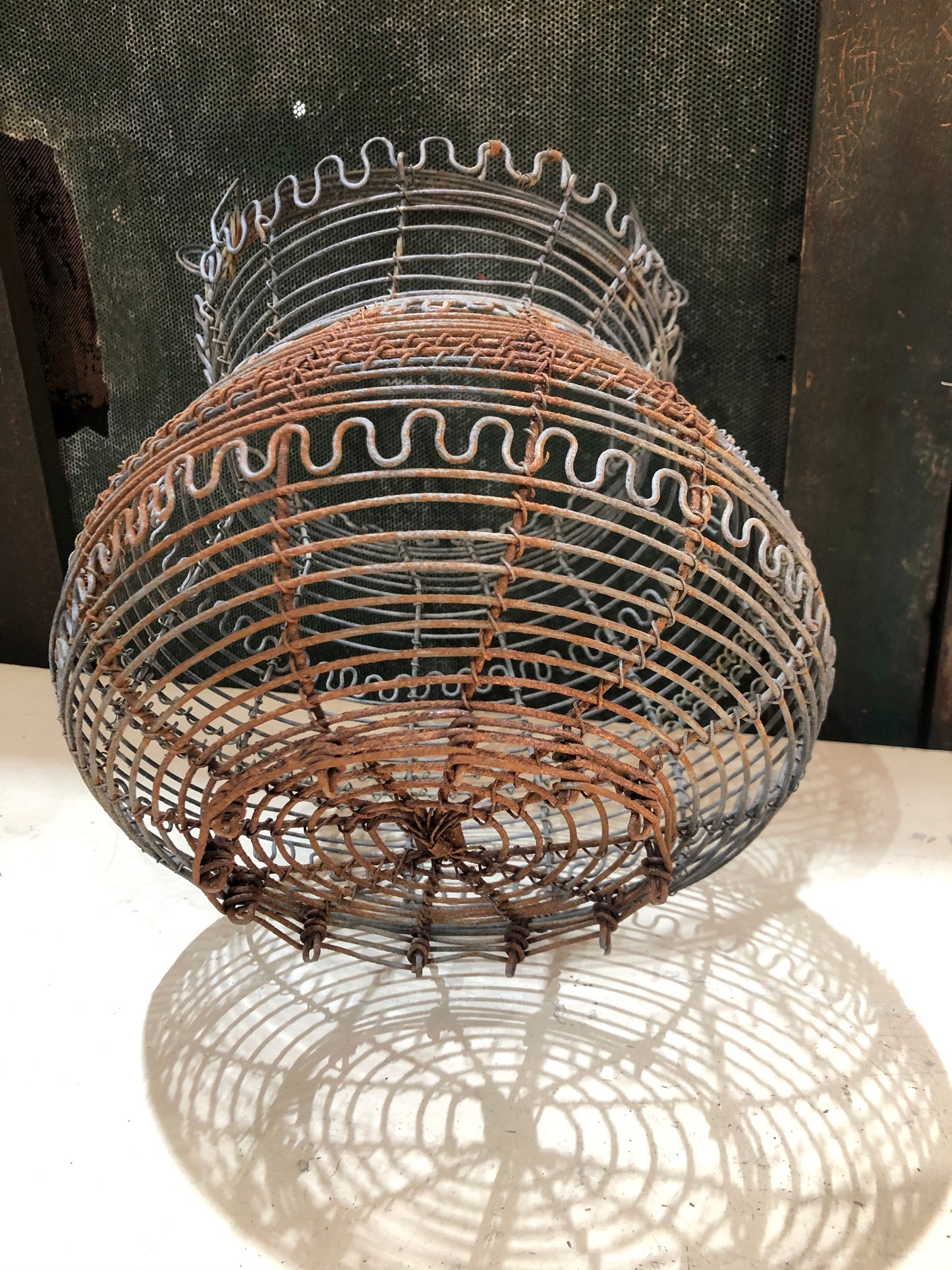 Exceptional antique wire basket